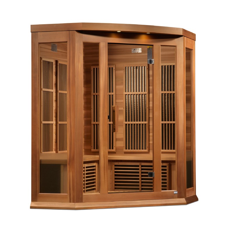Maxxus Sauna 3-Person Corner Near Zero EMF FAR Infrared Sauna (MX-K356-01-ZF CED)