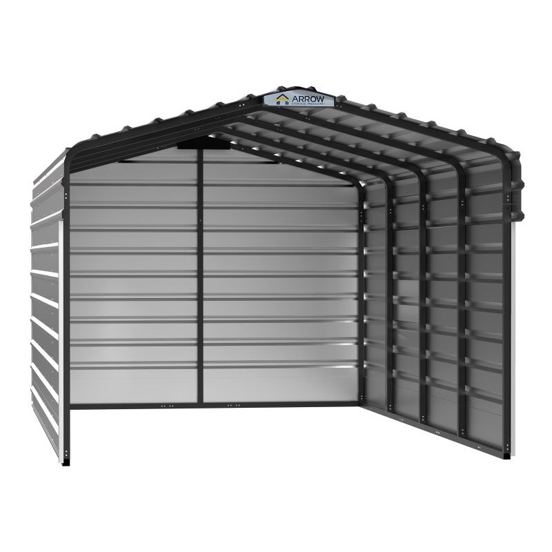 Arrow 3 sided 10X20X07 Steel Carport Kit - Eggshell (CPH102007ECL3)
