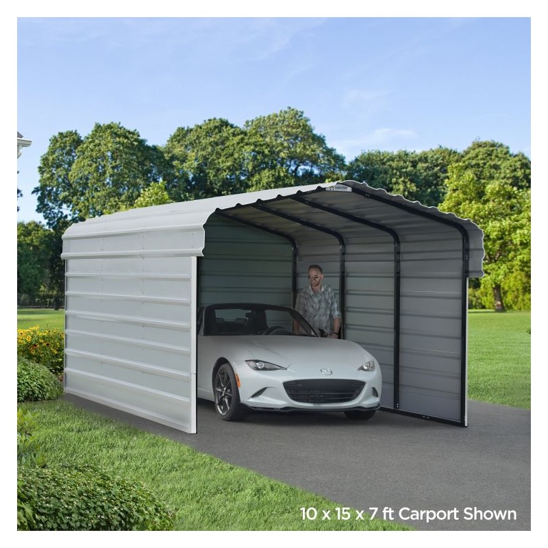 Arrow 3 sided 10x29x09 Steel Carport Kit (CPH102909ECL3)