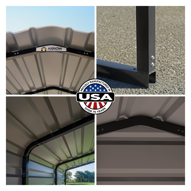 Arrow 3 sided 10x29x09 Steel Carport Kit (CPH102909ECL3)