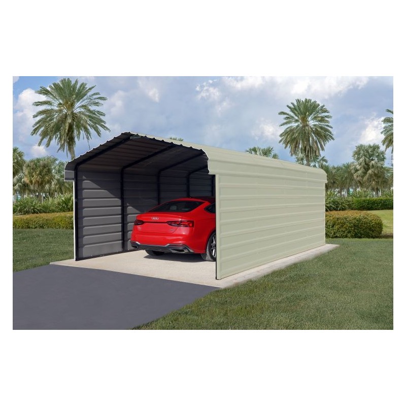Arrow 3 sided 12x20x07 Steel Carport Kit (CPH122007ECL3)