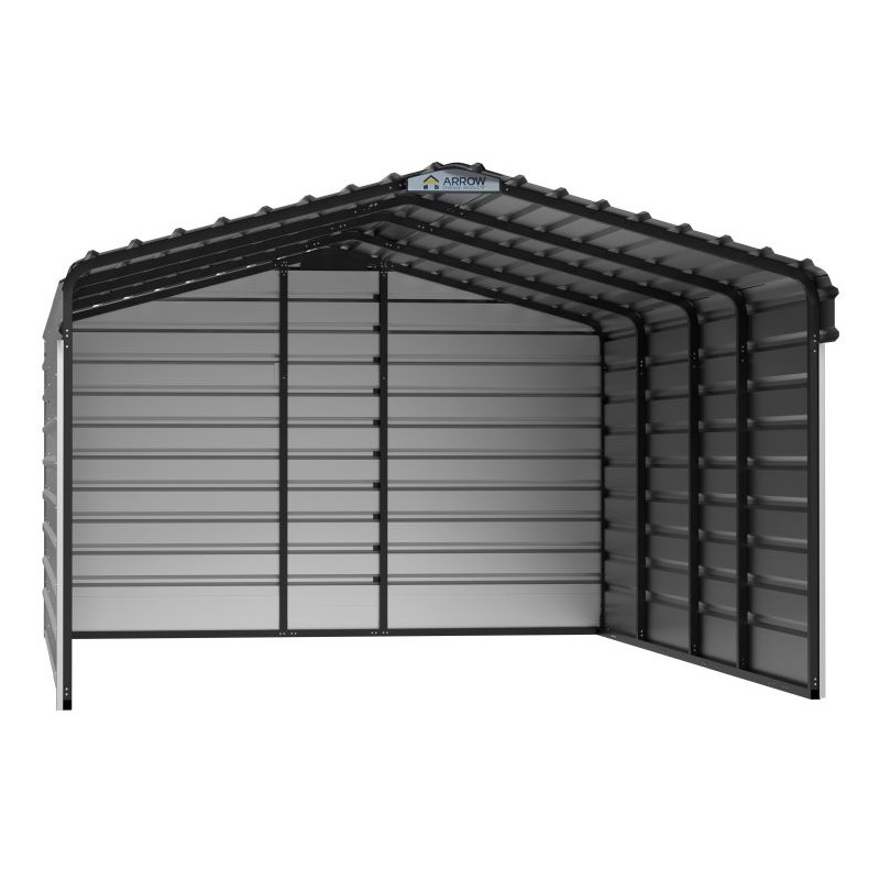 Arrow 3 sided 12x20x07 Steel Carport Kit (CPH122007ECL3)