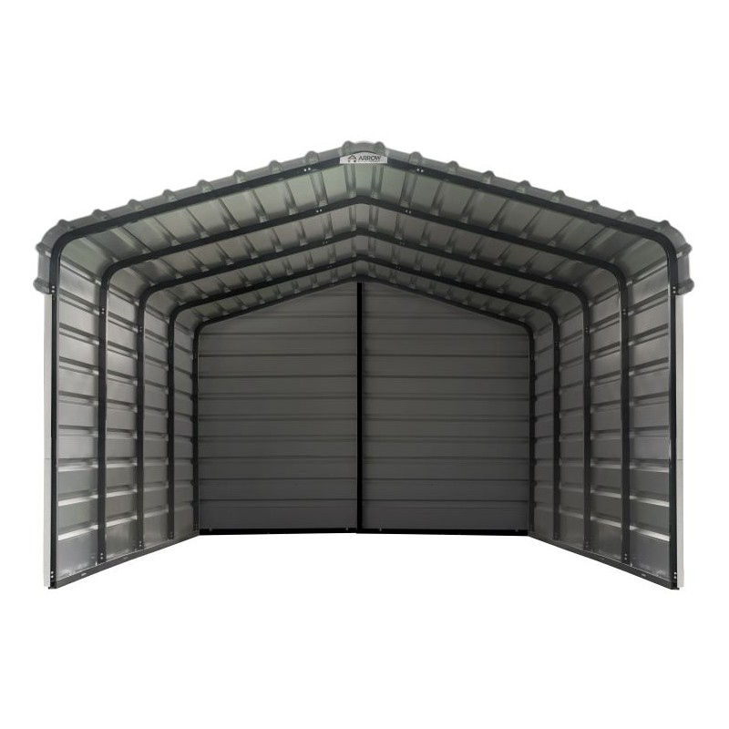 Arrow 3 sided 12x20x07 Steel Carport Kit - Eggshell (CPH122007ECL3)