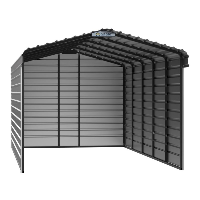 Arrow 3 sided 12x24x09 Steel Carport Kit - Eggshell (CPH122409ECL3)