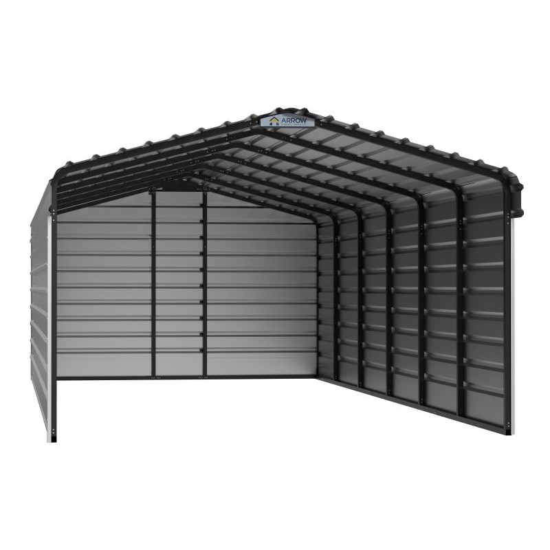 Arrow 3-sided 12x29x7 Steel Carport Kit - Eggshell (CPH122907ECL3)