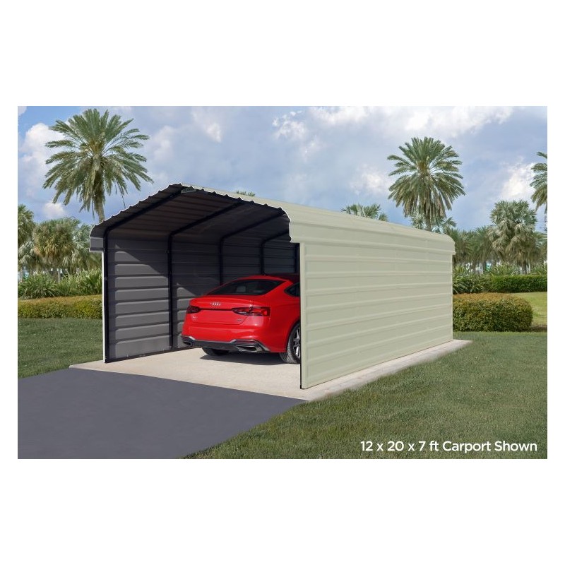 Arrow 3-sided 12x29x09 Steel Carport Kit (CPH122909ECL3)