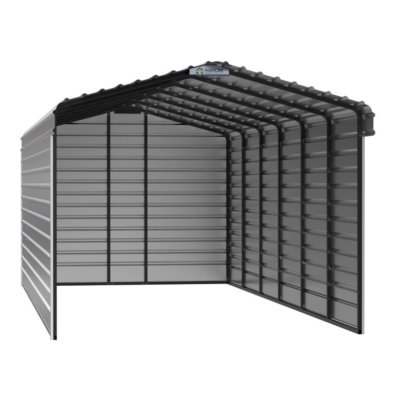 Arrow 3-sided 12x29x09 Steel Carport Kit - Eggshell (CPH122909ECL3)