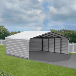 Arrow 3-Sided 20x20x7 Steel Carport Kit - Eggshell (CPH202007ECL3)