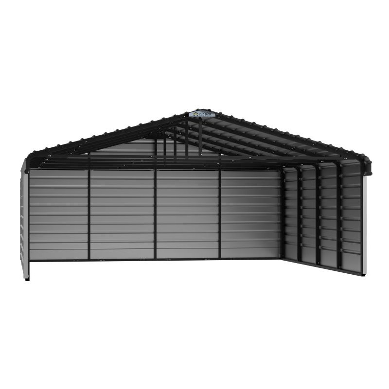 Arrow 3-Sided 20x20x7 Steel Carport Kit - Eggshell (CPH202007ECL3)