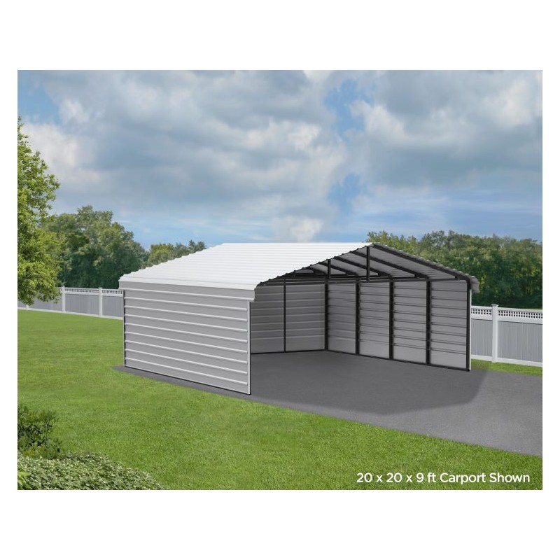 Arrow 3-Sided 20x29x7 Steel Carport Kit (CPH202907ECL3)