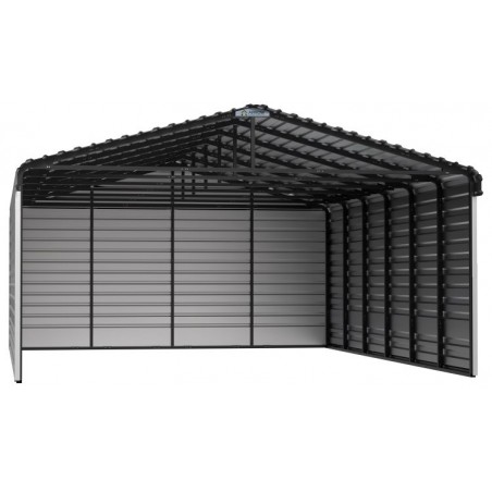 Arrow 3-Sided 20x29x9 Steel Carport Kit - Eggshell (CPH202909ECL3)