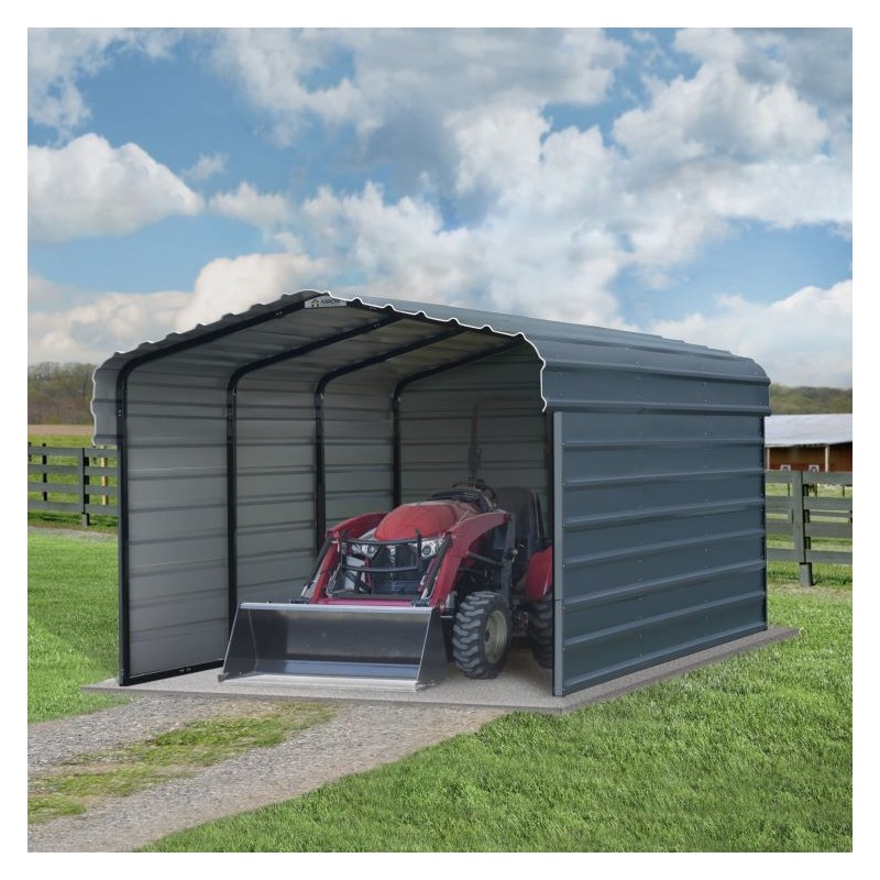 Arrow 3-Sided 10x15x7 Steel Carport Kit (CPHC101507ECL3)