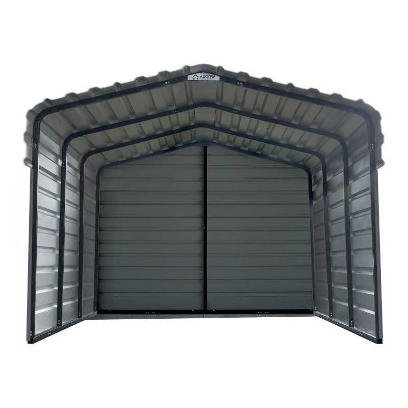 Arrow 3-Sided 10x15x7 Steel Carport Kit - Charcoal (CPHC101507ECL3)