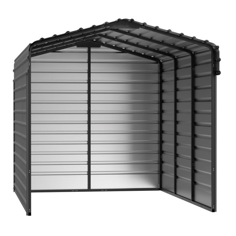 Arrow 3-Sided 10x15x9 Steel Carport Kit - Charcoal (CPHC101509ECL3)