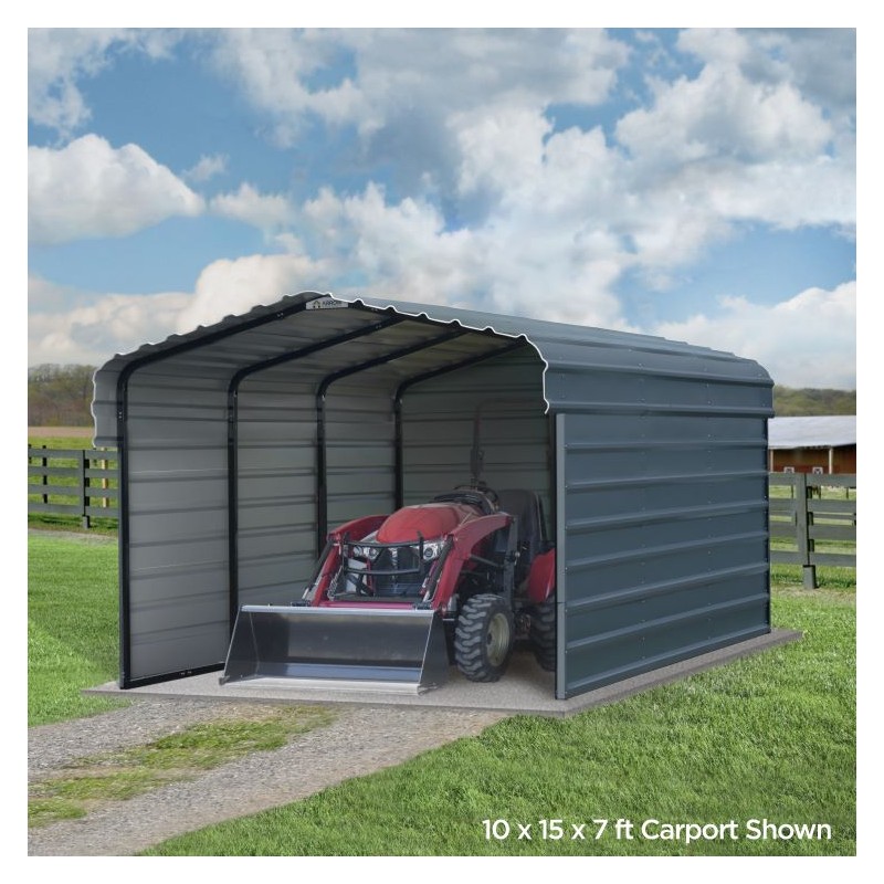 Arrow 3-Sided 10x20x7 Enclosure Steel Carport Kit (CPHC102007ECL3)