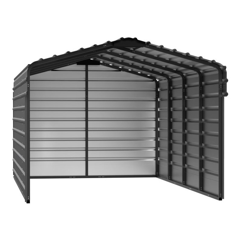 Arrow 3-Sided 10x20x7 Enclosure Steel Carport Kit- Charcoal  (CPHC102007ECL3)