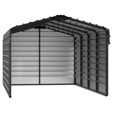 Arrow 3-Sided 10x20x7 Enclosure Steel Carport Kit- Charcoal  (CPHC102007ECL3)