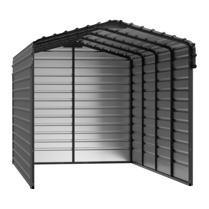 Arrow 3-Sided 10x20x9 Enclosure Steel Carport Kit - Charcoal (CPHC102009ECL3)