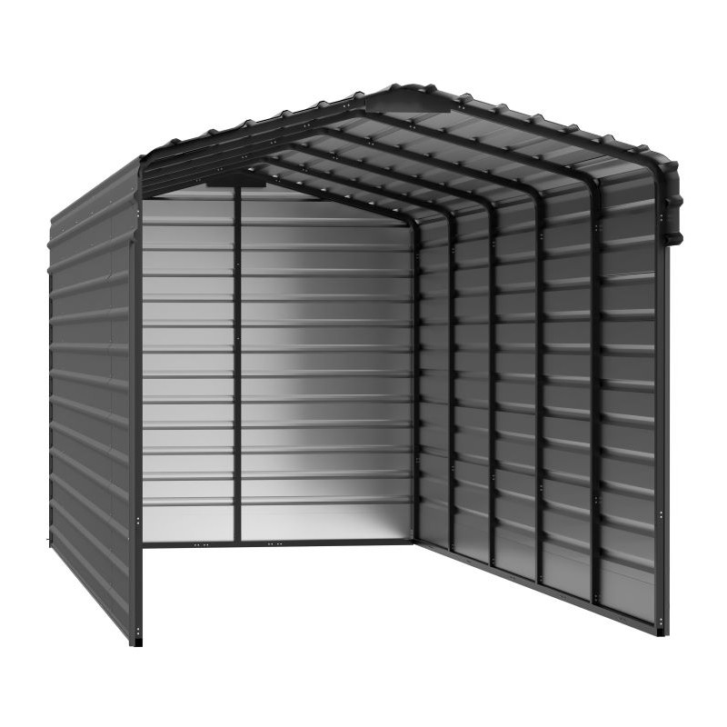 Arrow 3-sided 10x24x9 Enclosure Carport Kit - Charcoal (CPHC102409ECL3)