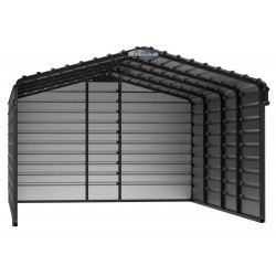 Arrow 3-Sided 12x20x7 Enclosure Steel Carport Kit - Charcoal (CPHC122007ECL3)