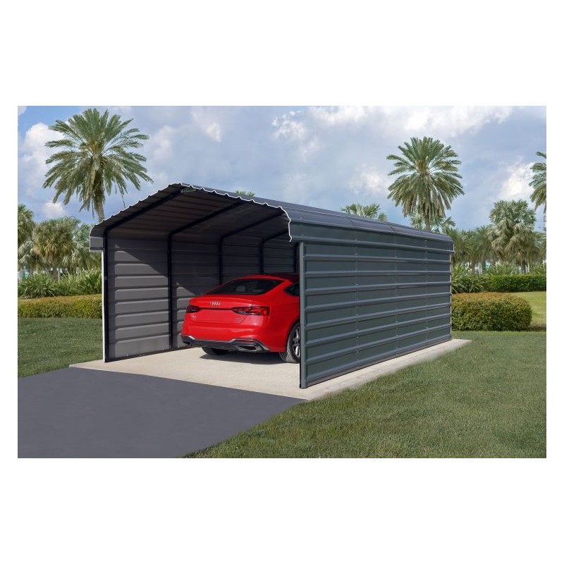 Arrow 3-Sided 12x20x7 Enclosure Steel Carport Kit (CPHC122007ECL3)
