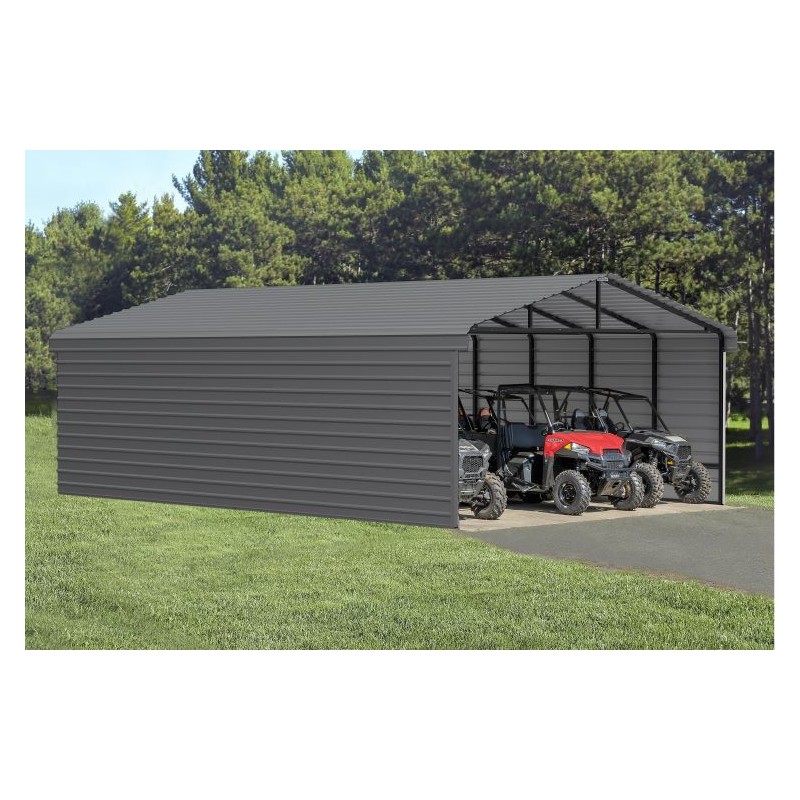 Arrow 3-Sided 20x29x9 Steel Carport Kit (CPHC202909ECL3)