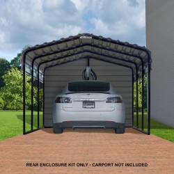 Arrow Steel 12x9 Rear Wall Carport Kit - Charcoal (ECL1209CCXR)