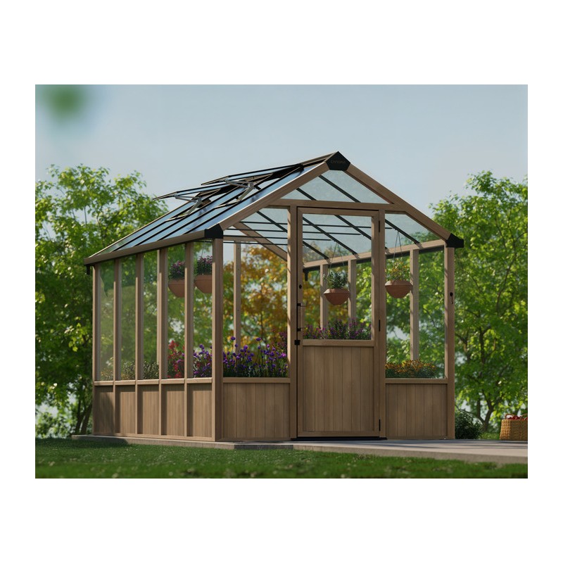 Palram - Canopia Natura 8' x 12' Cedar Greenhouse - Brown (HG5704)