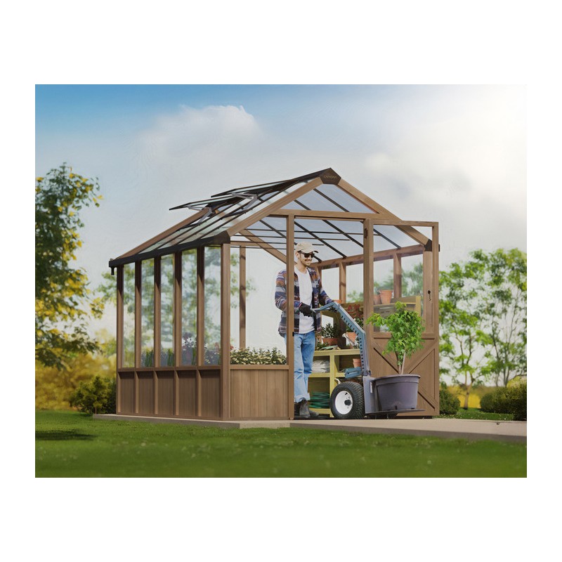 Palram - Canopia Natura 8' x 12' Cedar Greenhouse - Brown (HG5704)