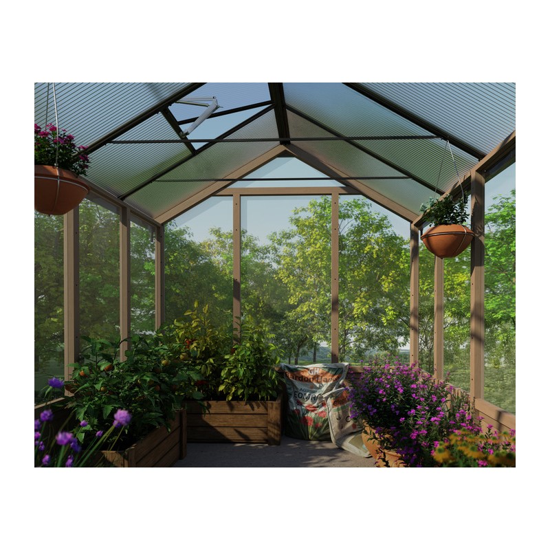 Palram - Canopia Natura 8' x 12' Cedar Greenhouse - Brown (HG5704)