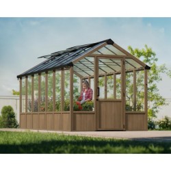 Palram - Canopia Natura 8' x 17' Cedar Greenhouse - Brown (HG5705)