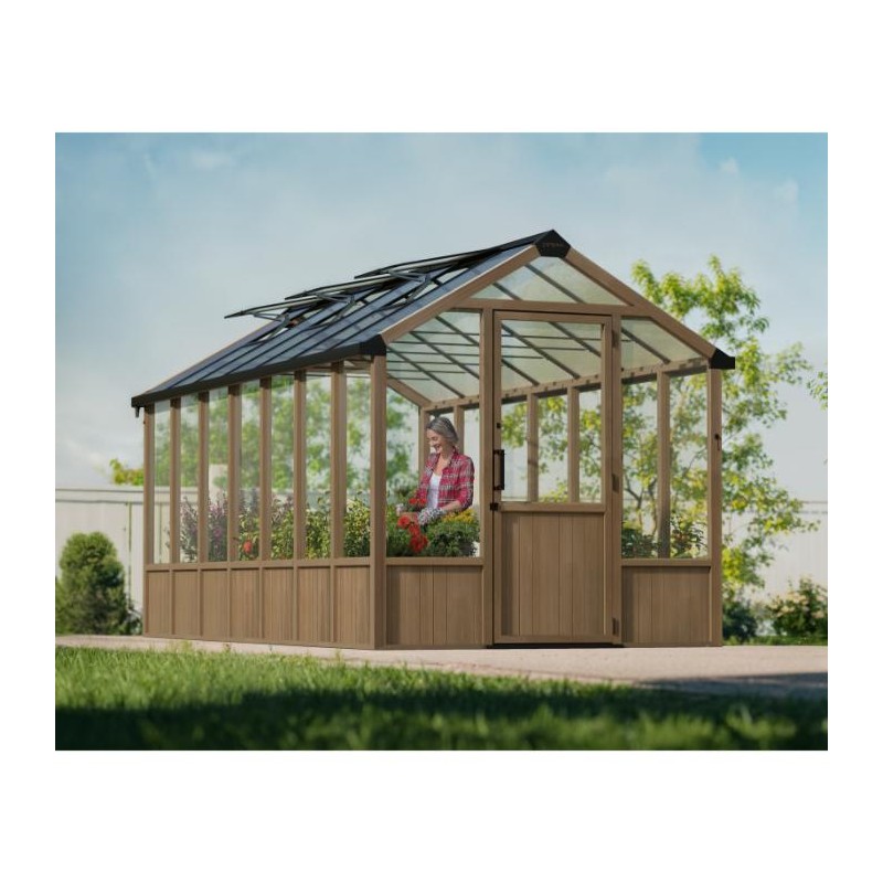 Palram - Canopia Natura 8' x 17' Cedar Greenhouse - Brown (HG5705)