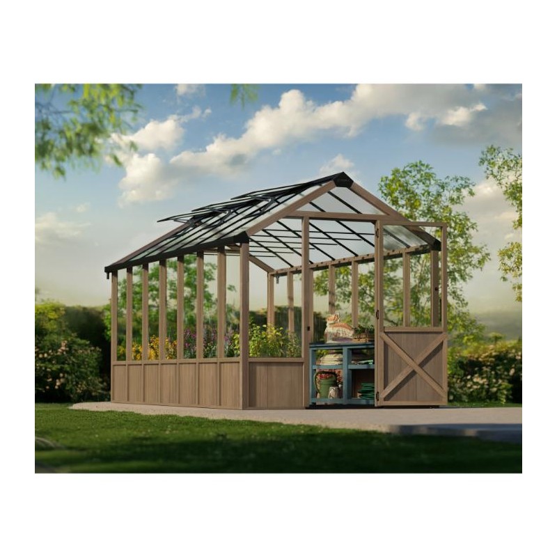 Palram - Canopia Natura 8' x 17' Cedar Greenhouse - Brown (HG5705)