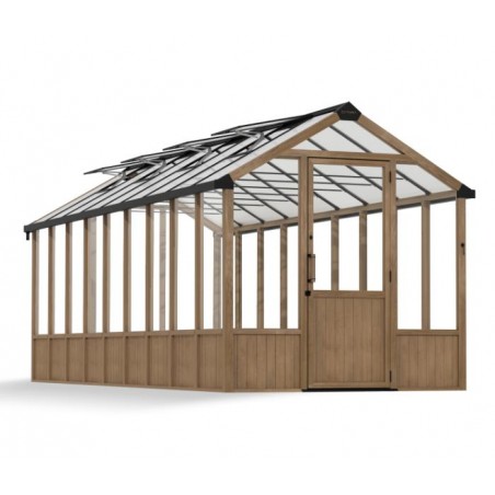 Palram - Canopia Natura 8' x 22' Cedar Greenhouse - Brown (HG5706) Palram - Canopia Natura 8' x 22' Cedar Greenhouse - Brown (HG5706)