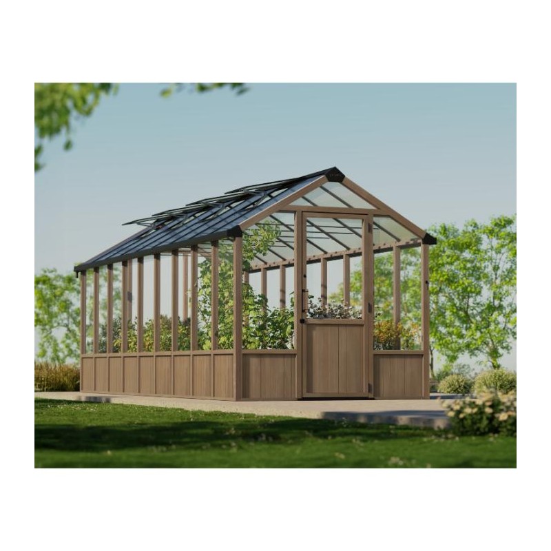Palram - Canopia Natura 8' x 22' Cedar Greenhouse - Brown (HG5706)