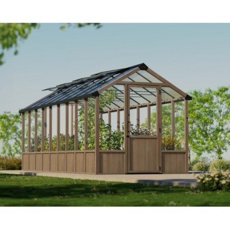 Palram - Canopia Natura 8' x 22' Cedar Greenhouse - Brown (HG5706) Palram - Canopia Natura 8' x 22' Cedar Greenhouse - Brown (HG5706)