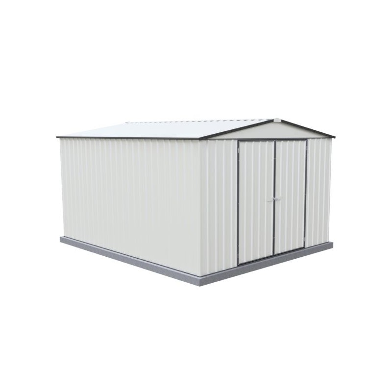 Absco Regent 10x12 Metal Garden Storage Shed - Surfmist/Monument (AB1121)