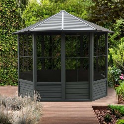 Gazebo Penguin Florence - Solarium with Metal Roof 12 X 12 Black (41212MR-42)