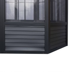 Gazebo Penguin Florence - Solarium with Metal Roof 12 X 12 Black (41212MR-42)