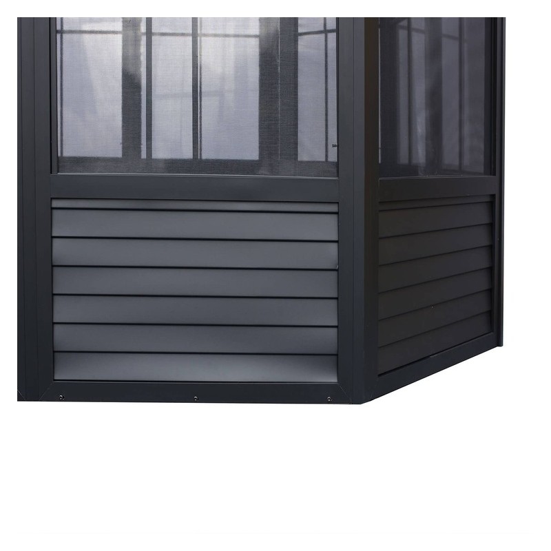 Florence - Solarium with Metal Roof 12X12 Black (41212MR-42)