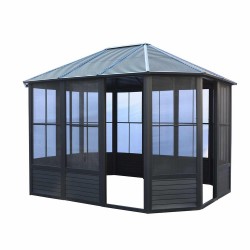 Gazebo Penguin Florence - Solarium with Metal Roof 12 X 15 Black (41215MR-42)