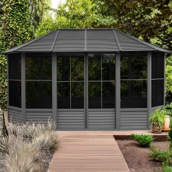 Gazebo Penguin Florence - Solarium with Metal Roof 12 X 18 Black