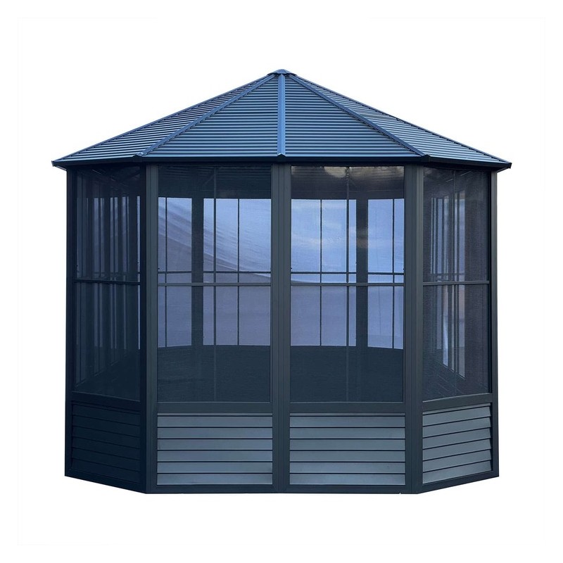 Florence Solarium with Metal Roof 12X18 Black (41218MR-42)