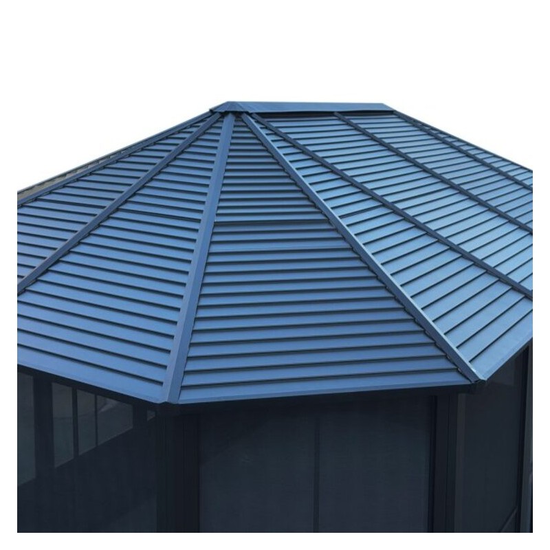 Florence Solarium with Metal Roof 12X18 Black (41218MR-42)