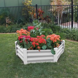The Organic Garden Co Hakea 3.28x3.28 Metal Hex Garden Bed - Surfmist (AB1315)