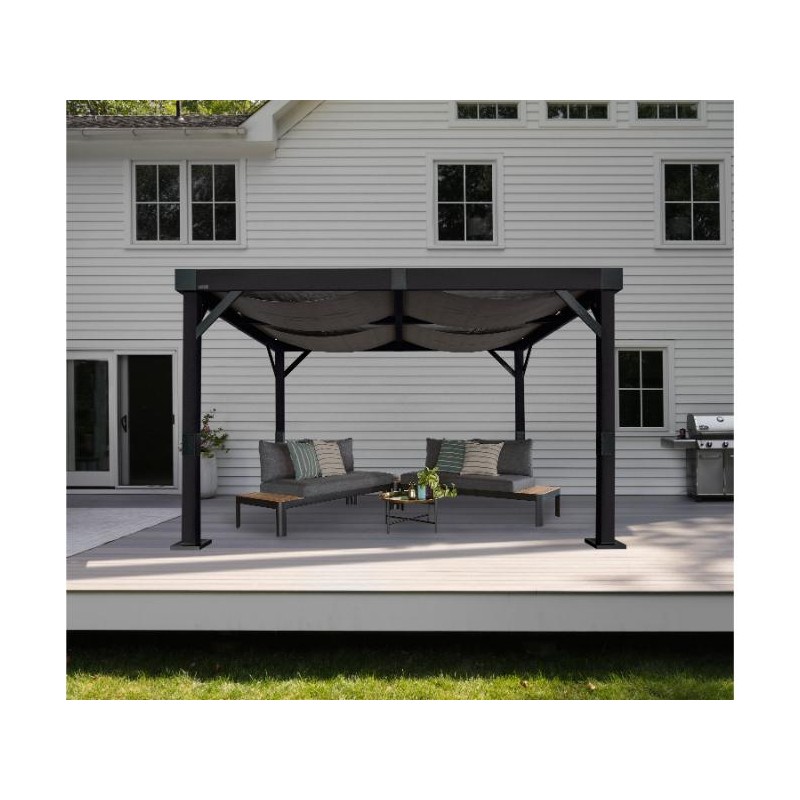 Sojag 10x12 Fontana Black Aluminum Frame Pergola Kit (500-9169607)