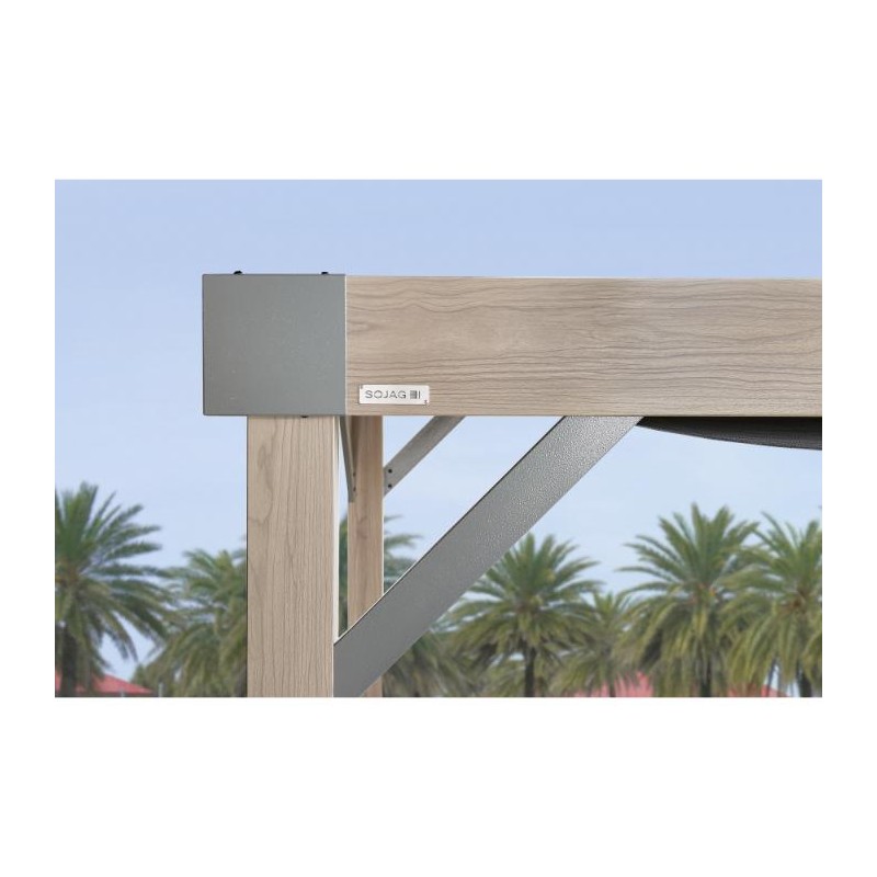 Sojag 10x12 Fontana Wood Grain Aluminum Pergola Kit (500-9169799)