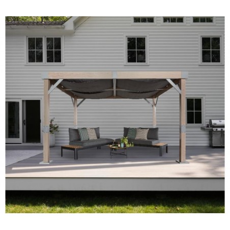 Sojag 10x12 Fontana Wood Grain Aluminum Pergola Kit (500-9169799)