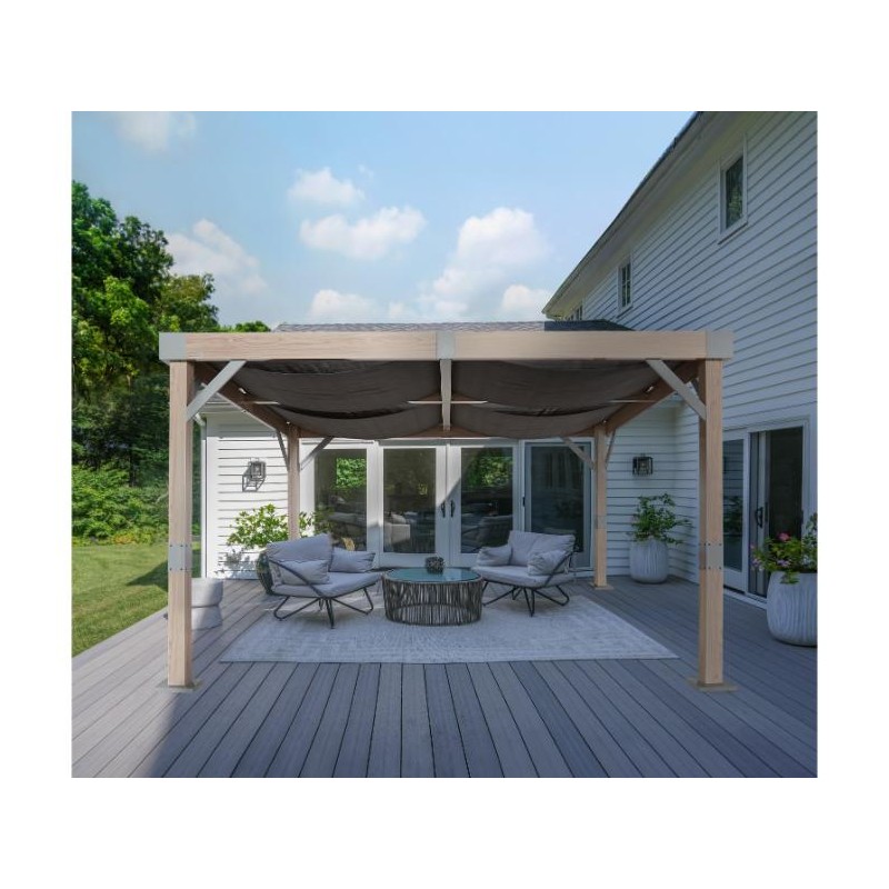 Sojag 10x12 Fontana Wood Grain Aluminum Pergola Kit (500-9169799)