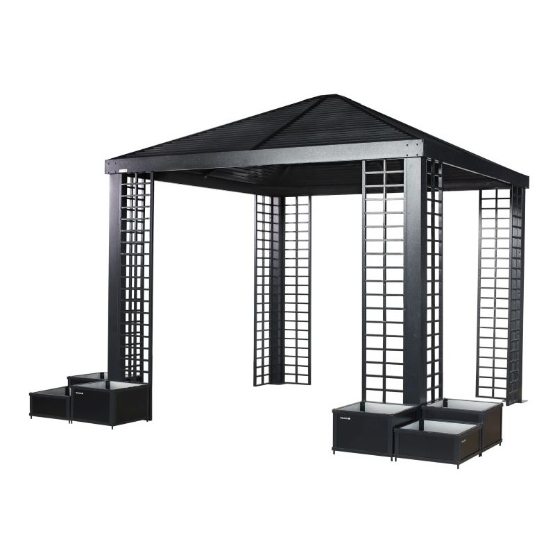 Sojag Havana 13x11x10 Black Aluminum Frame Gazebo With Planters (500-9169911)